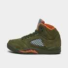PS Air Jordan Retro 5 Basketball Shoes Army Olive/Solar Orange 440889 308