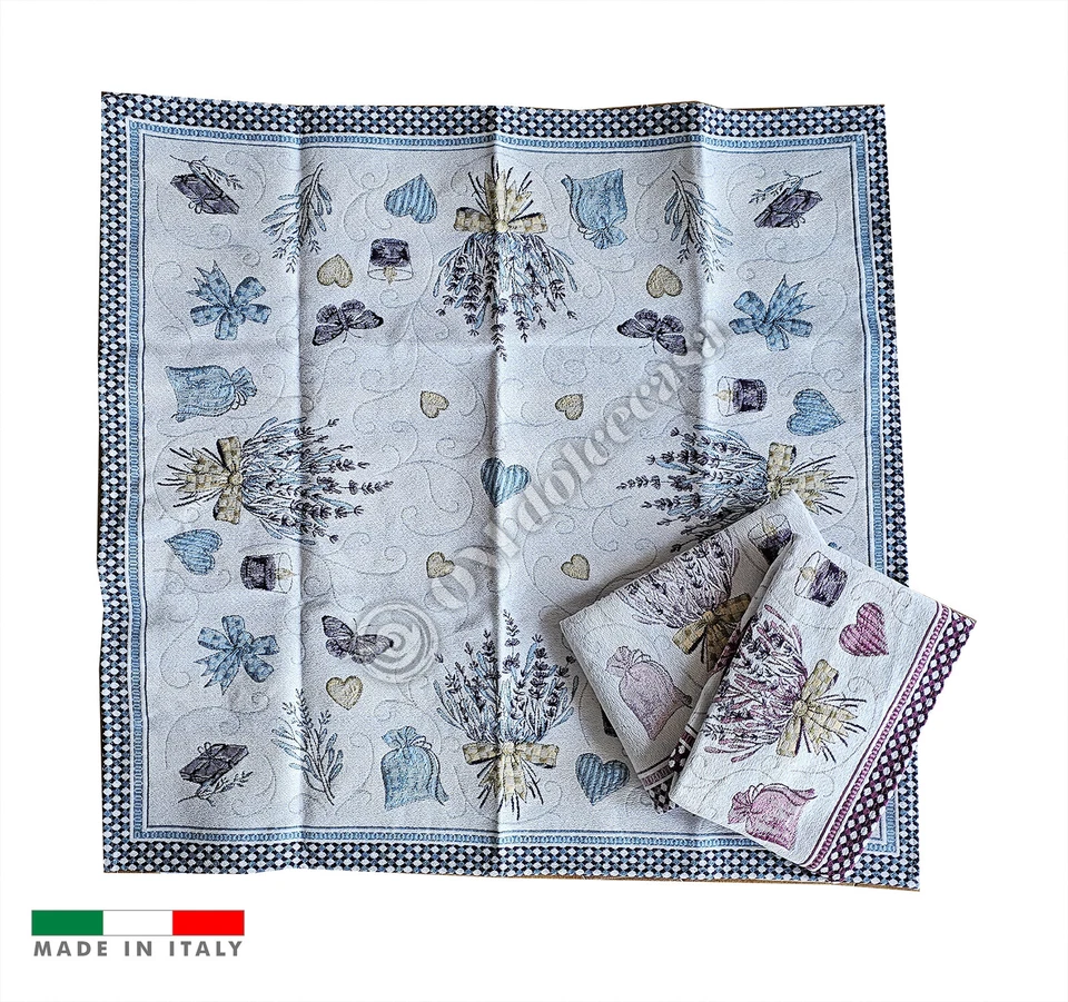 Tovaglietta Quadrata Lavanda in Ciniglia Misura cm 100x100 - Immagine 1 di 4