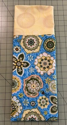 Homemade Cotton Blue & Yellow Mandalas Pillowcase - handmade, standard size - Image 1 of 2