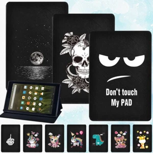 Leather tablet Stand Cover Case For Amazon Fire HD 8/8 Plus/12th 2022 2024 +Pen - Picture 1 of 24