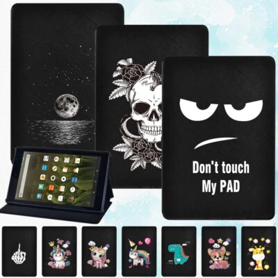 Leather tablet Stand Cover Case For Amazon Fire HD 8/8 Plus/12th 2022 2024 +Pen - Image 1 of 4