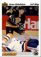 1991-92 Upper Deck Boston Bruins Hockey Card #108 Jarmo Kekalainen Rookie