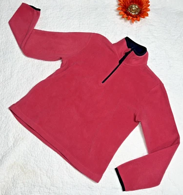 Old Navy Outlet Pink with Blue Trim Scuba Neck Pullover Fleece Activewear Top; M - Imagem 1 de 4