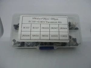 200Pcs TO-92 Transistor Pack Kit Set Bipolar 10 Values BC337 S8050 S8550 A1015 - Picture 1 of 10