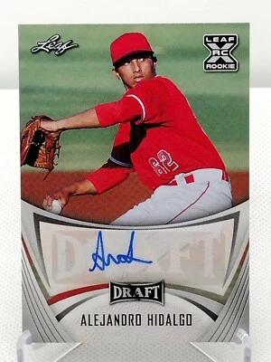 Alejandro Hidalgo Auto RC 2021 Leaf Draft Baseball Los Angeles Angels Prospect  - Image 1 of 2