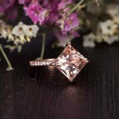 2 rings - 1 BAND & 1 Princess Peach Solitaire SIZE 10 Rings - FREE SHIPPING - Image 1 of 4