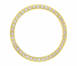 GOLD CREATED DIAMOND BEZEL FOR 36MM ROLEX DATEJUST 1601 1602 1603 16013 16233