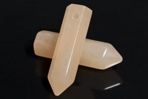 2 Pezzi 30x8MM Beige Avventurina Guarigione Punta Esagonale AAA Perline Naturali - Foto 1 di 3