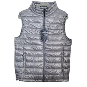 Vintage Blue Ocean Collection Puffer Vest Lightweight Liquid Gray Y2K Large NEW - Picture 1 of 9