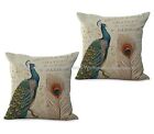  Set of 2 wholesale pillows  peacock cushion cover