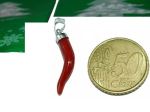 Red Coral HORN in Pendant NATURAL with 925 Sterling Silver of Men gemstone - Picture 1 of 6