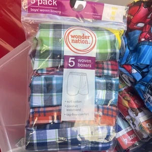 Wonder Nation Boys Tartan 5-Pack Boxers Size Medium (8) - Picture 1 of 2