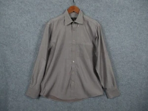 Bugatchi Uomo Shirt Mens Large Brown Gray Button Up Pocket Long Sleeve Casual - Picture 1 of 13