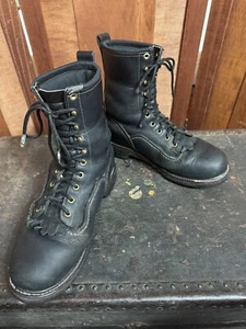 Hoffman Hoffman’s Black Leather 9” Logger Work Boots Men’s 10.5 - Picture 1 of 24