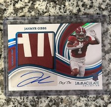 2023 Panini Immaculate Draft Collegiate Jahmyr Gibbs Platinum RPA Rookie 1/1
