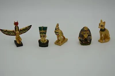 5 Schöne ägyptische Figuren Horus Bastet Isis Pharao Nofretete 4 - 5,5 Cm • 14.90€