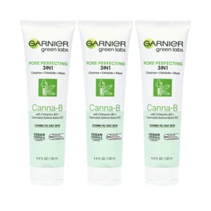 3x Garnier Green Labs Pore Perfecting 3 in 1 Cleanse Exfoliate Mask Canna B 130m - Picture 1 of 5