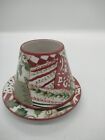 Yankee Candle Small Shade Topper & Underplate Set Christmas Quilt Retired Design