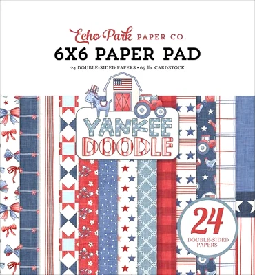 Almohadilla de papel Yankee Doodle Patriótico Rojo Blanco Azul Estrellas EE. UU. Rayas Eco Park 6" Foto 1 de 2