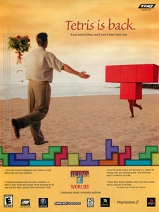 Magazine Print Ad THQ 2002 TETRIS WORLDS Beach Lovers PlayStation 2 Nintendo GC - Bild 1 von 1