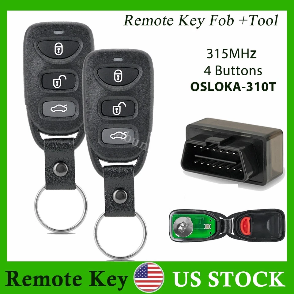 2 para 2011 2012 2013 2014 Hyundai Sonata controle remoto chaveiro OSLOKA-950T + programador - Imagem 1 de 4