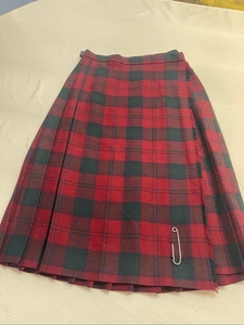 Falda de lana plisada a cuadros roja vintage The Edinburgh Woolen Mill talla 12 - Imagen 1 de 5
