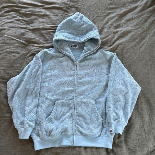 A BATHING APE (BAPE) Felpa con cappuccio Bape Bape UOMO XL blu chiaro casual usata ottima taglia JP