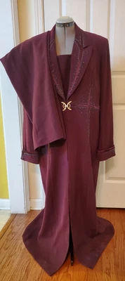 Ben Marc International 2 件紫色串珠正装裤子套装插入尺寸 14 — 第 1/4 张图片