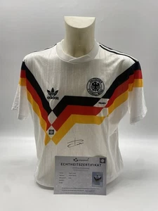 DFB Repro Trikot Stefan Reuter signiert Adidas COA Deutschland Autogramm L - Picture 1 of 6