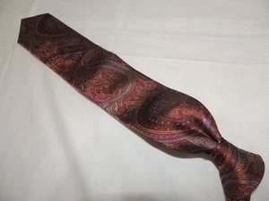 NWOT Paul Malone Woven 100% Silk Paisley Necktie Tie & Matching Pocket Square - Picture 1 of 7