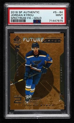 2018 SP Authentic Spectrum FX Bounty Gold /50 Jordan Kyrou PSA 9 MINT Rookie RC - Image 1 of 2
