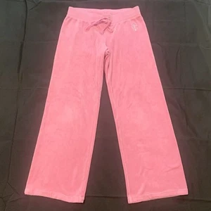 Pantalones medianos Juicy Couture para mujer rosa felpa francesa pierna ancha pista años 90 Y2K EE. UU. - Imagen 1 de 7