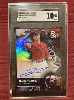 2023 Bowman Platinum Cutter Coffey Auto  Boston Red Sox Top Prospect SGC 10 - Image 1 of 4