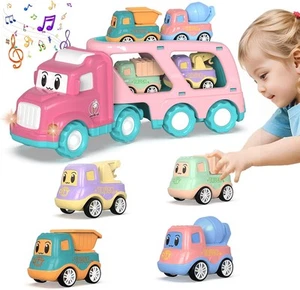 SHAWE 5 in 1 Toys Cars for 3 4 5 6 Years Old Toddlers Boys Girls Gifts, Pink - Picture 1 of 12