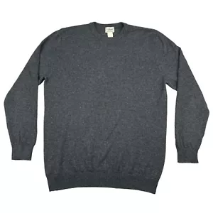 LL Bean Sweater Mens XL Tall (fits L) Gray Lambswool Long Sleeve Crew Neck - Picture 1 of 6