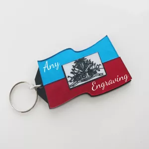 Llavero con bandera haitiana, personalizado gratuito, llavero grabado, etiqueta de nombre de mochila - Imagen 1 de 4