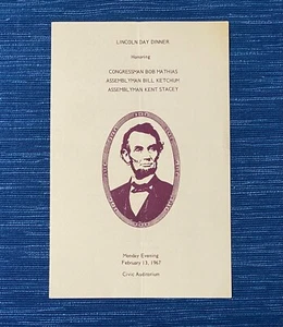 1967 Lincoln Day Dinner Honoring Bob Mathias Program Bakersfield California Vtg - Picture 1 of 2