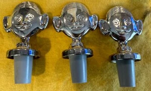 Vintage Pierre The Sommelier Bottle Stopper Lot Of 3 Italy Barware Mid Century - Picture 1 of 6