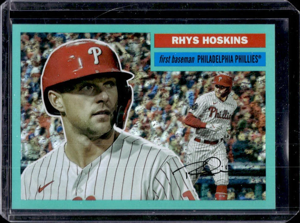 2023 Topps Archives Rhys Hoskins Aqua Sparkle Foil Parallel #43/75 Phillies