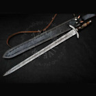 Hand Forged Damascus Steel Viking Sword, Best Gift For Him, Happy New Best Gift