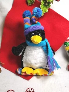 Zany Brainy Snowboard Penguin Plush Stuffed Animal 7' Vintage 2001 Purple & Blue - Picture 1 of 6