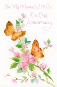 Heartfelt Vintage HAPPY ANNIVERSARY Card FOR WIFE by American Greetings +✉ - Picture 1 of 6