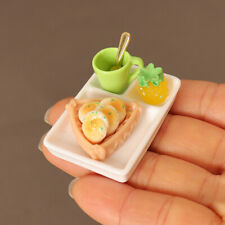 2Set 1:12 Scale Dollhouse Miniatures Mini Food Set Dish Cup Bread Egg Decorate