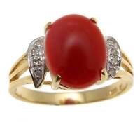 Details about   GENUINE NATURAL PINK CORAL DIAMOND SADDLE RING SET IN SOLID 14K YELLOW GOLD 
