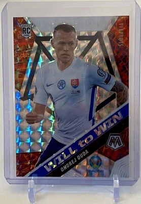 ONDREJ DUDA RC 2021 MOSAIC SOCCER UEFA WILL TO WIN CARD 18 SILVER PRIZM SLOVAKIA - Image 1 of 2