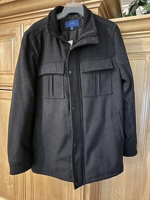 NEW AWESOME Apt 9 Men's Black Wool Blend Coat Jacket SZ SMALL RETAIL $200 Pics - Image 1 of 4