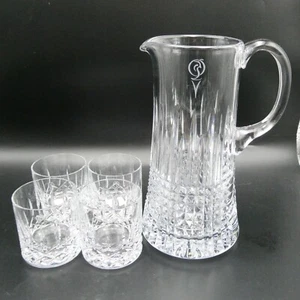 Waterford Crystal Lismore Diamond Pitcher & 4 Classic Tumblers Etched Quail NEW - Picture 1 of 16
