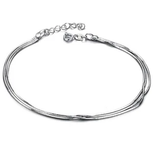 FLORAY FUßKETTCHEN 925 STERLING SILBER PLATTIERT FUßKETTE FUß SCHMUCK KETTE NEU - Bild 1 von 6