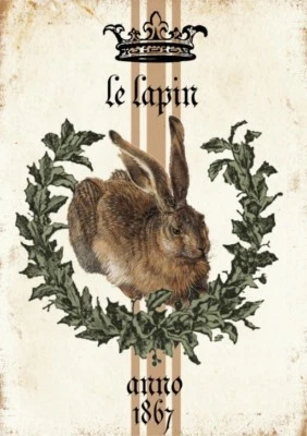 BÜGELBILD-Vintage-Shabby-Nostalgie-Hase-Ostern-3074 - Bild 1 von 2