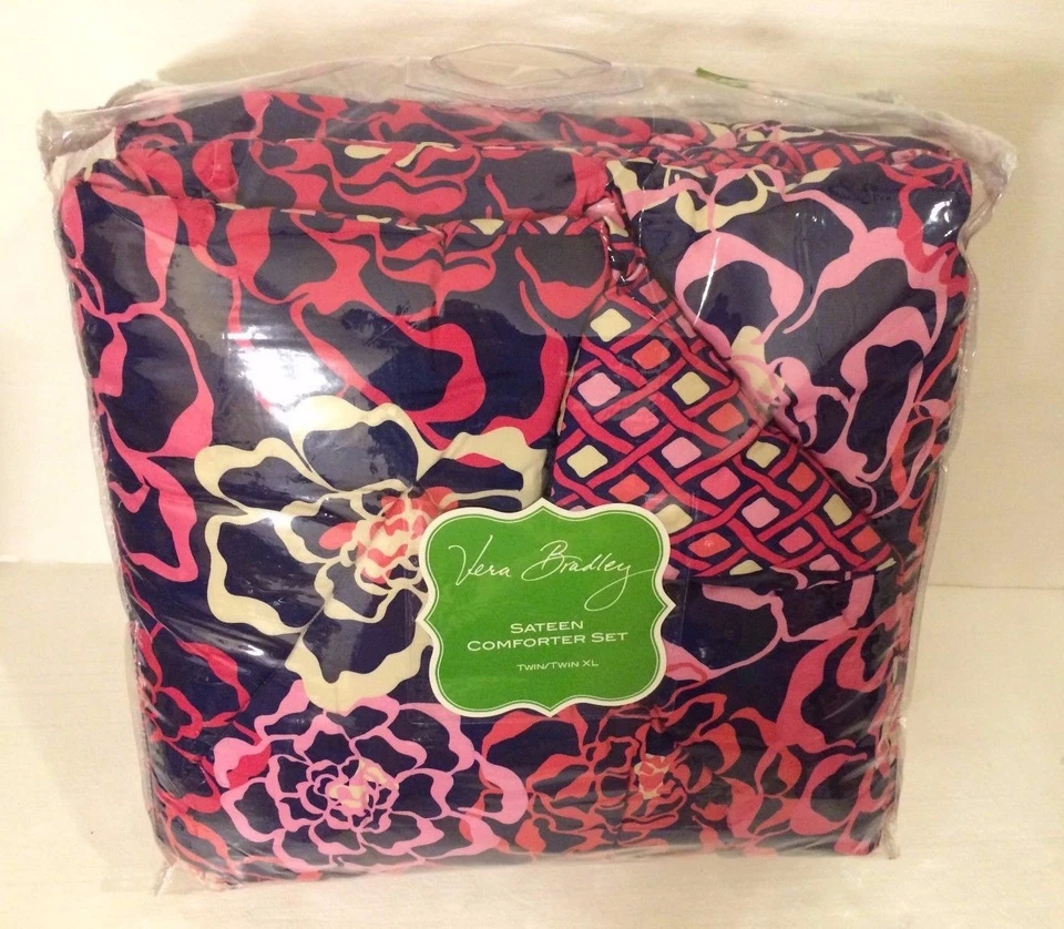 CONJUNTO DE EDREDOM VERA BRADLEY CETIM Katalina Rosa Gêmeo/Gêmeo XL 14988-330 NOVO! - Imagem 1 de 2
